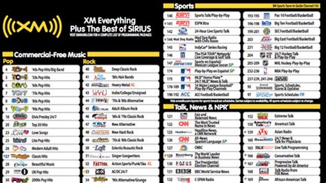 sirius xm tv schedule